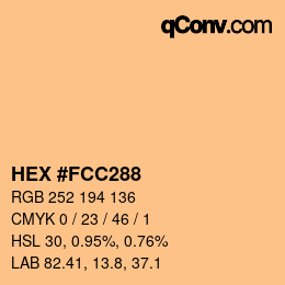 Color code: HEX #FCC288 | qconv.com