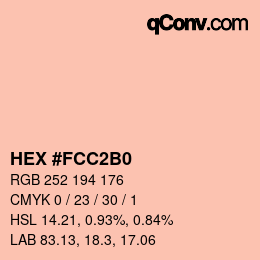 颜色代码: HEX #FCC2B0 | qconv.com
