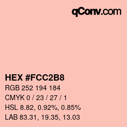 カラーコード: HEX #FCC2B8 | qconv.com