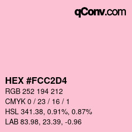 颜色代码: HEX #FCC2D4 | qconv.com