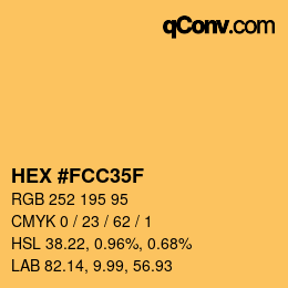 Farbcode: HEX #FCC35F | qconv.com