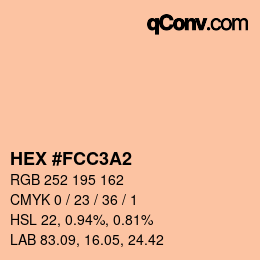 カラーコード: HEX #FCC3A2 | qconv.com