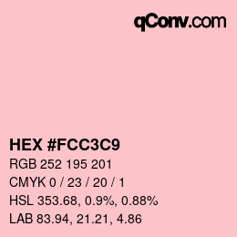 Color code: HEX #FCC3C9 | qconv.com