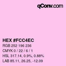カラーコード: HEX #FCC4EC | qconv.com