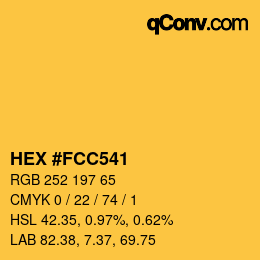 Color code: HEX #FCC541 | qconv.com