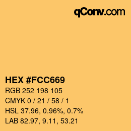 Color code: HEX #FCC669 | qconv.com