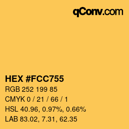 カラーコード: HEX #FCC755 | qconv.com
