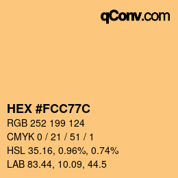 Color code: HEX #FCC77C | qconv.com