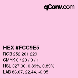カラーコード: HEX #FCC9E5 | qconv.com