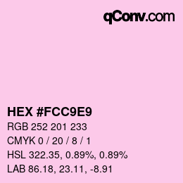 Farbcode: HEX #FCC9E9 | qconv.com