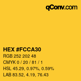 カラーコード: HEX #FCCA30 | qconv.com