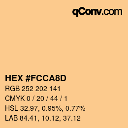 カラーコード: HEX #FCCA8D | qconv.com
