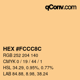 Color code: HEX #FCCC8C | qconv.com