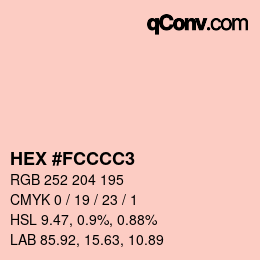 カラーコード: HEX #FCCCC3 | qconv.com