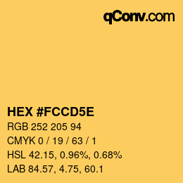 カラーコード: HEX #FCCD5E | qconv.com