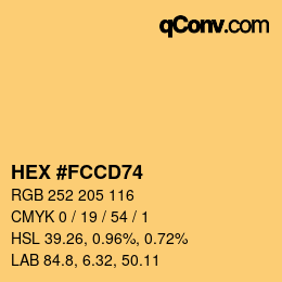 Color code: HEX #FCCD74 | qconv.com