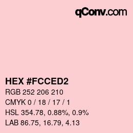 カラーコード: HEX #FCCED2 | qconv.com