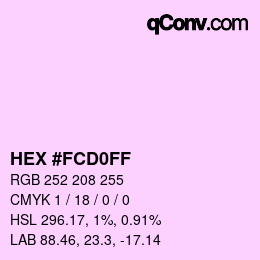 カラーコード: HEX #FCD0FF | qconv.com