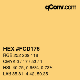 カラーコード: HEX #FCD176 | qconv.com