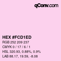 颜色代码: HEX #FCD1ED | qconv.com