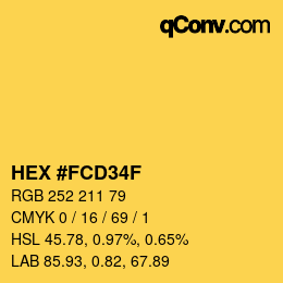 カラーコード: HEX #FCD34F | qconv.com