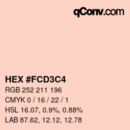 Código de color: HEX #FCD3C4 | qconv.com
