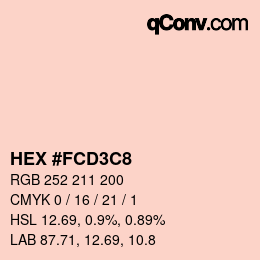颜色代码: HEX #FCD3C8 | qconv.com