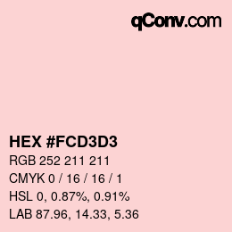 Color code: HEX #FCD3D3 | qconv.com