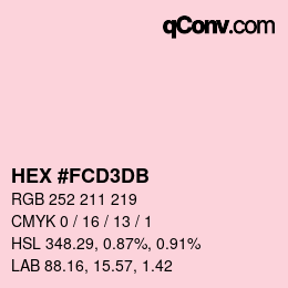 Color code: HEX #FCD3DB | qconv.com
