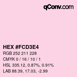 Color code: HEX #FCD3E4 | qconv.com