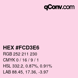 Color code: HEX #FCD3E6 | qconv.com