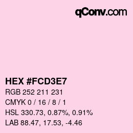 Color code: HEX #FCD3E7 | qconv.com