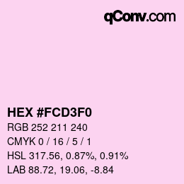 Color code: HEX #FCD3F0 | qconv.com