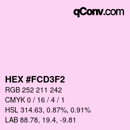 颜色代码: HEX #FCD3F2 | qconv.com