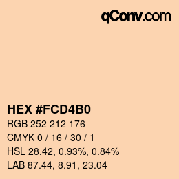 Color code: HEX #FCD4B0 | qconv.com