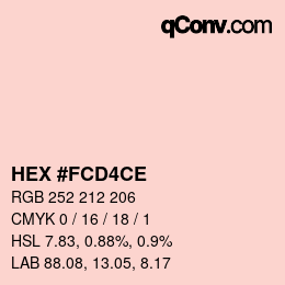 カラーコード: HEX #FCD4CE | qconv.com