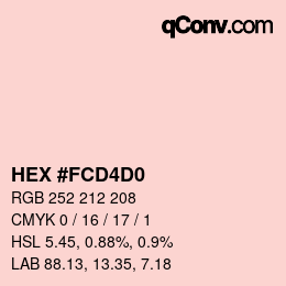 カラーコード: HEX #FCD4D0 | qconv.com