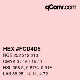 カラーコード: HEX #FCD4D5 | qconv.com