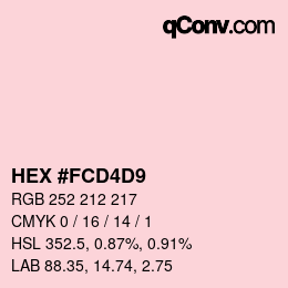 Color code: HEX #FCD4D9 | qconv.com