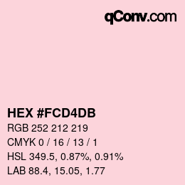 Color code: HEX #FCD4DB | qconv.com