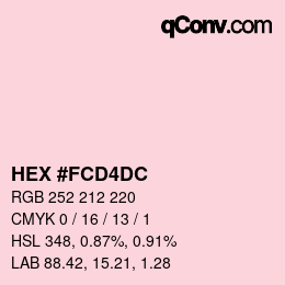 Color code: HEX #FCD4DC | qconv.com