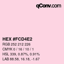 颜色代码: HEX #FCD4E2 | qconv.com