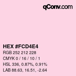 カラーコード: HEX #FCD4E4 | qconv.com