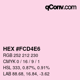 Color code: HEX #FCD4E6 | qconv.com