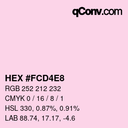 Color code: HEX #FCD4E8 | qconv.com