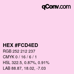 颜色代码: HEX #FCD4ED | qconv.com