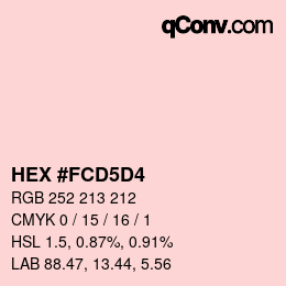 カラーコード: HEX #FCD5D4 | qconv.com