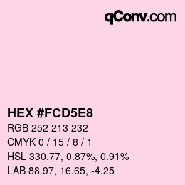 カラーコード: HEX #FCD5E8 | qconv.com