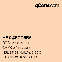 カラーコード: HEX #FCD6B5 | qconv.com
