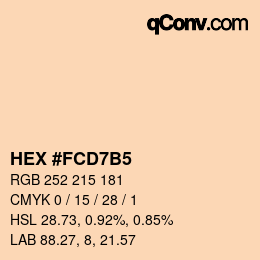 カラーコード: HEX #FCD7B5 | qconv.com